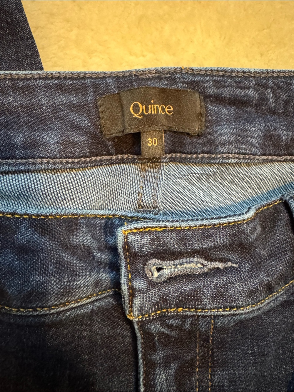 Quince Dark Indigo Flare Jeans Size 30 - Picture 4 of 5